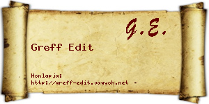 Greff Edit névjegykártya
